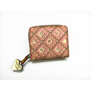DOONEY & BOURKE  Vintage Pink Hearts Credit Card Zip Wallet Charm Y2K Barbiecore